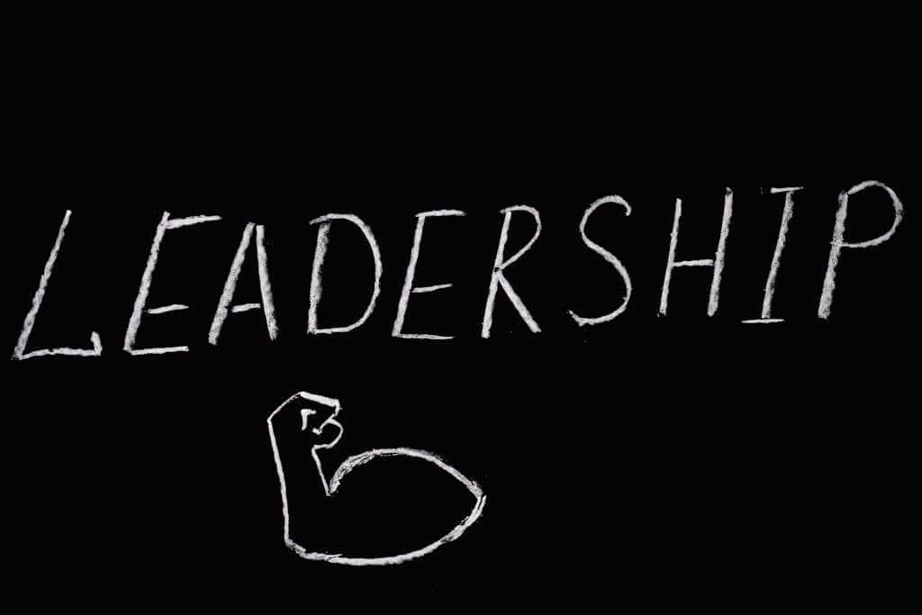 Leadership Lettering Text on Black Background